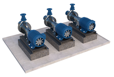 BMS graphics example: Three-pump set